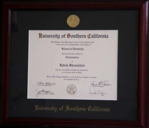 USC Endodontics Certificate